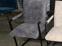 2x stoel boston grijze velvet - afbeelding 1 van  3