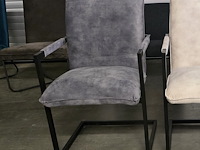 2x stoel boston grijze velvet - afbeelding 2 van  3