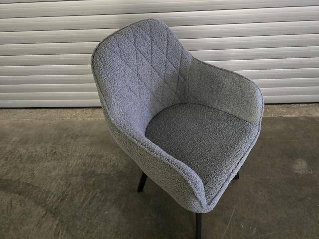 2x stoel demi grijze bouclé - afbeelding 2 van  7