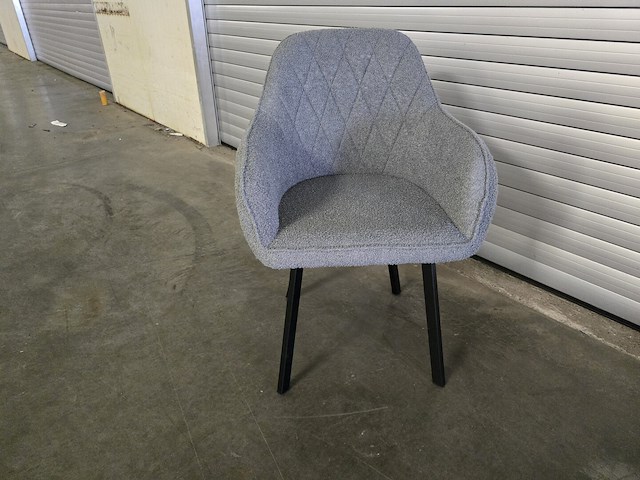 2x stoel demi grijze bouclé - afbeelding 4 van  7