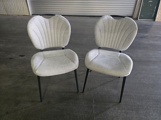 2x stoel in grijze stof - afbeelding 1 van  6