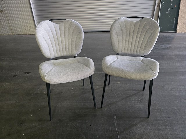 2x stoel in grijze stof - afbeelding 2 van  6