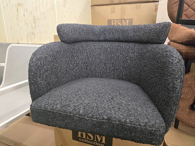 2x stoel lucca grijze bouclé - afbeelding 2 van  3