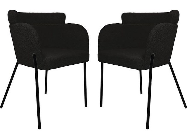 2x stoel lucca grijze bouclé - afbeelding 1 van  3