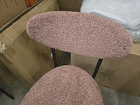 2x stoel melanie roze bouclé - afbeelding 2 van  4