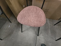 2x stoel melanie roze bouclé - afbeelding 3 van  4
