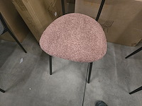2x stoel melanie roze bouclé - afbeelding 3 van  4