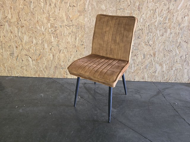 2x stoel mhm cognac velvet - afbeelding 1 van  3