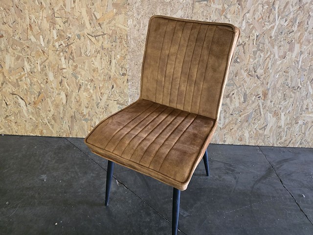 2x stoel mhm cognac velvet - afbeelding 2 van  3