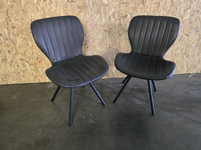 2x stoel pu zwart - afbeelding 1 van  3