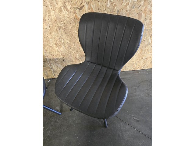 2x stoel pu zwart - afbeelding 2 van  3