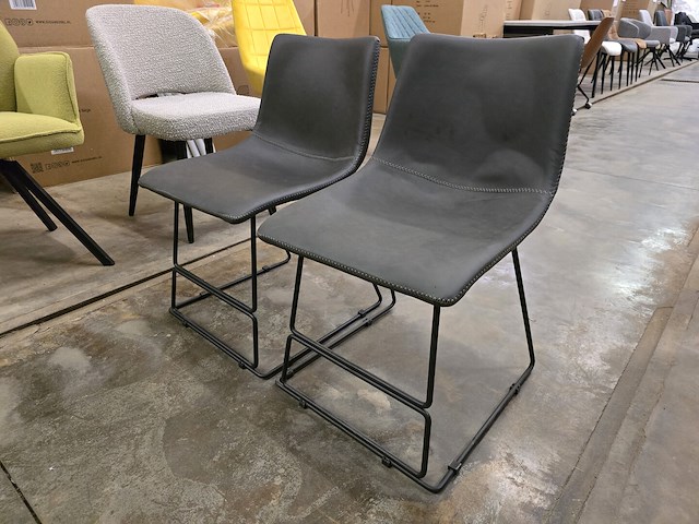 2x stoel york grijs pu - afbeelding 2 van  3
