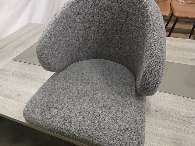 2x stoel yuna grijze bouclé - afbeelding 4 van  6