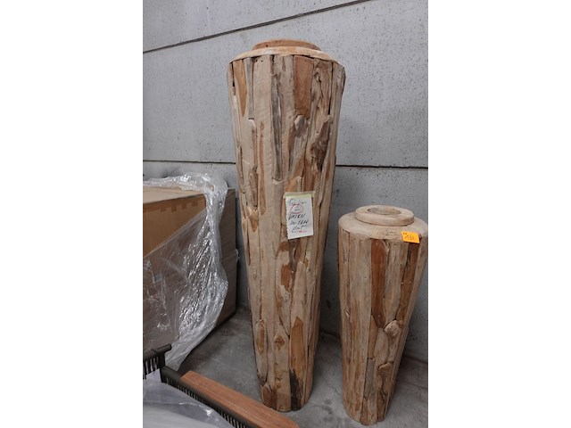 2x teak vazen - afbeelding 3 van  6