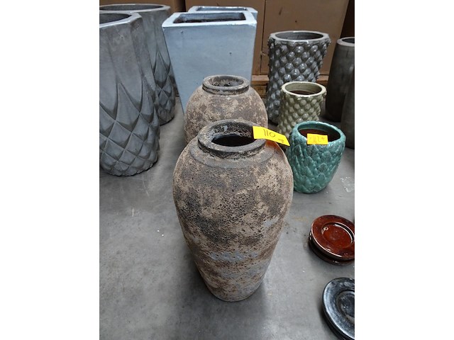 2x terracotta vaas - afbeelding 2 van  3