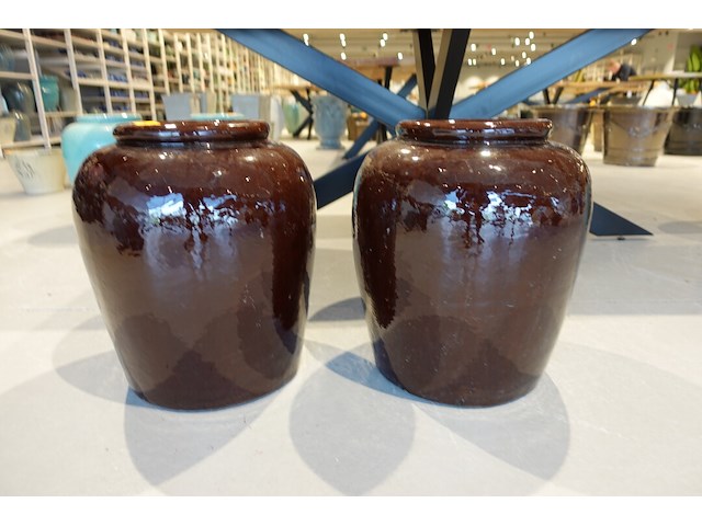 2x terracotta vaas - afbeelding 1 van  4