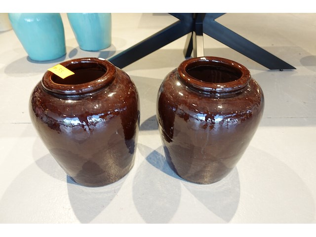 2x terracotta vaas - afbeelding 2 van  4