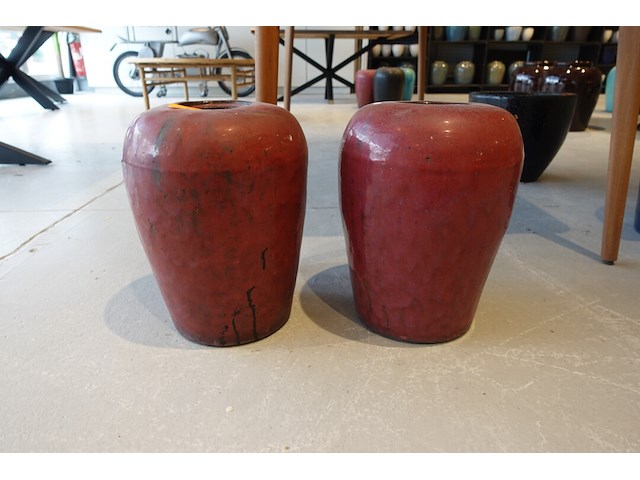 2x terracotta vaas - afbeelding 1 van  4