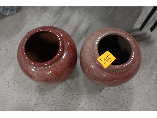 2x terracotta vaas - afbeelding 2 van  2