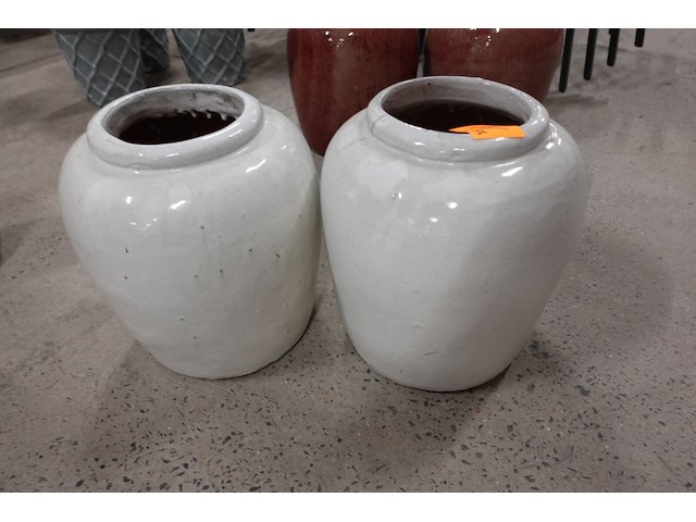 2x terracotta vaas - afbeelding 1 van  2