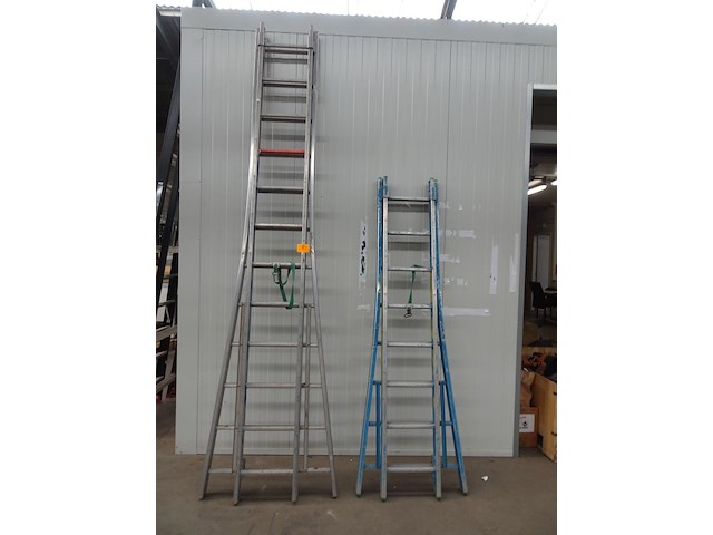 2x tweedelige alu ladder petry - afbeelding 1 van  2