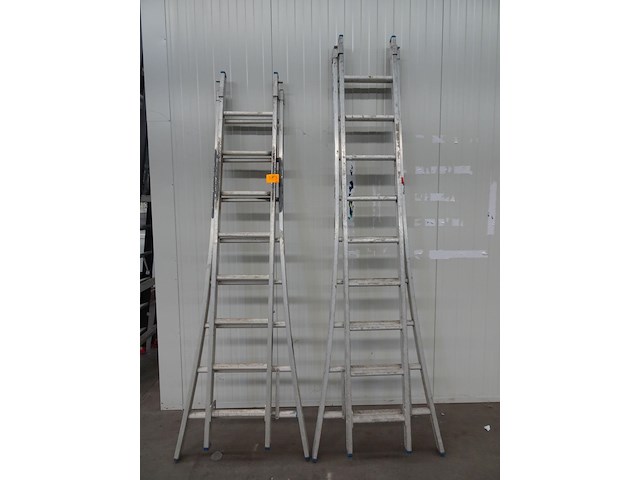 2x tweedelige alu ladder solide - afbeelding 1 van  3
