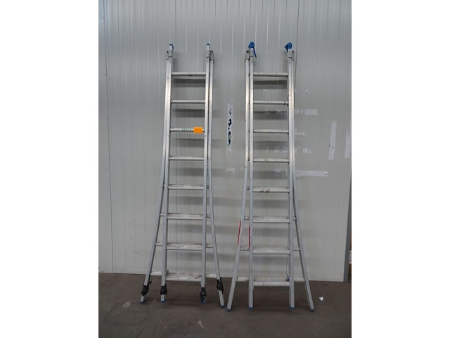 2x tweedelige alu ladder solide - afbeelding 1 van  3