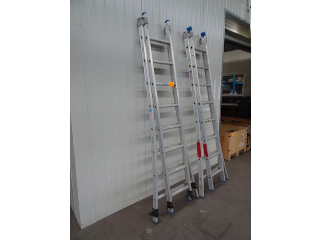 2x tweedelige alu ladder solide - afbeelding 2 van  3