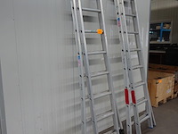 2x tweedelige alu ladder solide - afbeelding 2 van  3