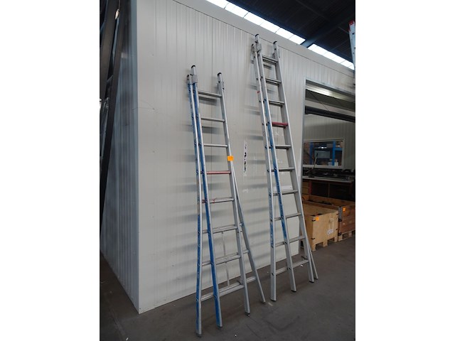 2x tweedelige alu ladder - afbeelding 2 van  2