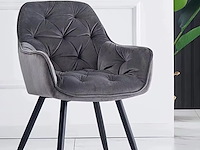 2x velvet eetkamerstoel grijs - afbeelding 1 van  1