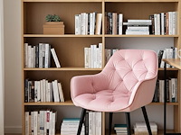 2x velvet eetkamerstoel roze