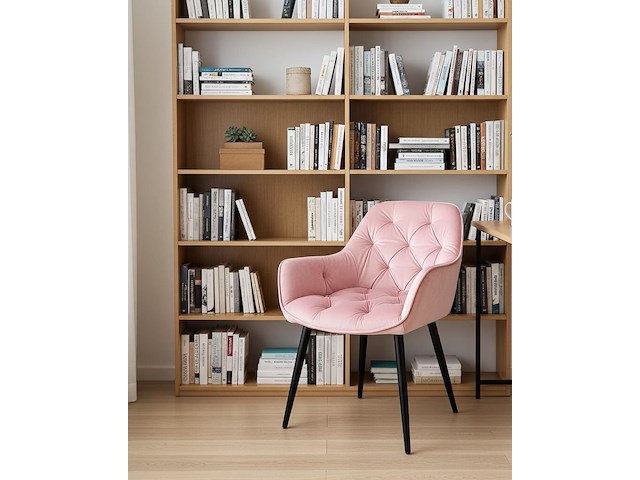 2x velvet eetkamerstoel roze - afbeelding 1 van  1