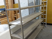 2x verrijdbaare inox rek - afbeelding 1 van  2