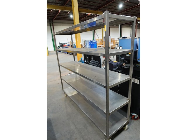 2x verrijdbaare inox rek - afbeelding 2 van  2