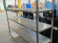 2x verrijdbaare inox rek - afbeelding 2 van  2