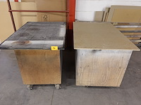 2x verrijdbare houten koffer - afbeelding 1 van  3