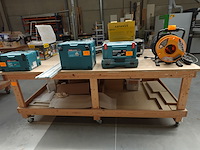 2x verrijdbare houten werktafel - afbeelding 2 van  4