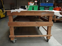 2x verrijdbare houten werktafel - afbeelding 2 van  3