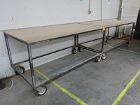 2x verrijdbare metalen werktafel - afbeelding 2 van  3