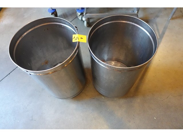 2x verrijdbare rvs emmer - afbeelding 2 van  3
