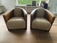 2x vintage lederen club fauteuils