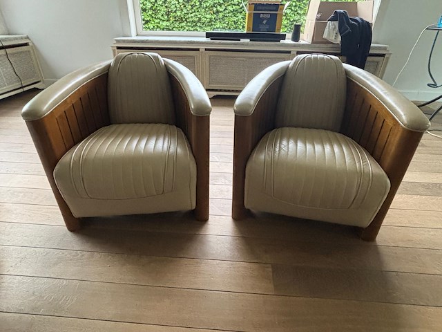 2x vintage lederen club fauteuils - afbeelding 5 van  5