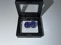 2x violetachtige blauwe tanzaniet