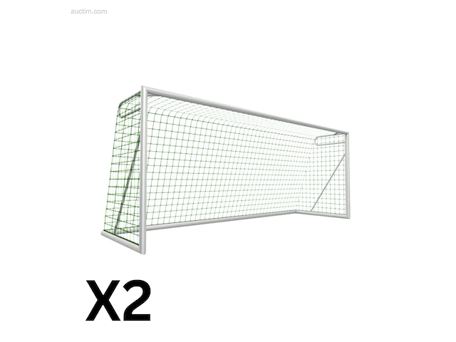(2x) voetbaldoelen calzio elite 500, incl doelnet... - afbeelding 1 van  4