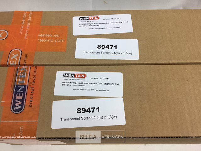 (2x) wentex pipe & drape transparant screen - afbeelding 3 van  3