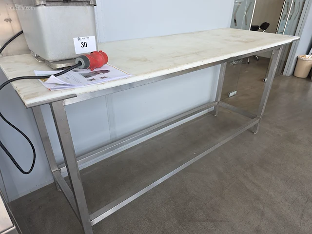 (2x) werktafel - inox onderstel blad in nylon. nn - afbeelding 5 van  7