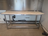 (2x) werktafel - inox onderstel blad in nylon. nn - afbeelding 6 van  7