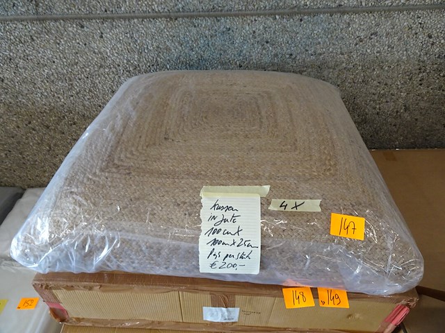 2x zitkussen in jute - afbeelding 1 van  2