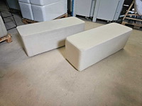 2x zitpoef lang beige 120cmx40x47cm h - afbeelding 1 van  2